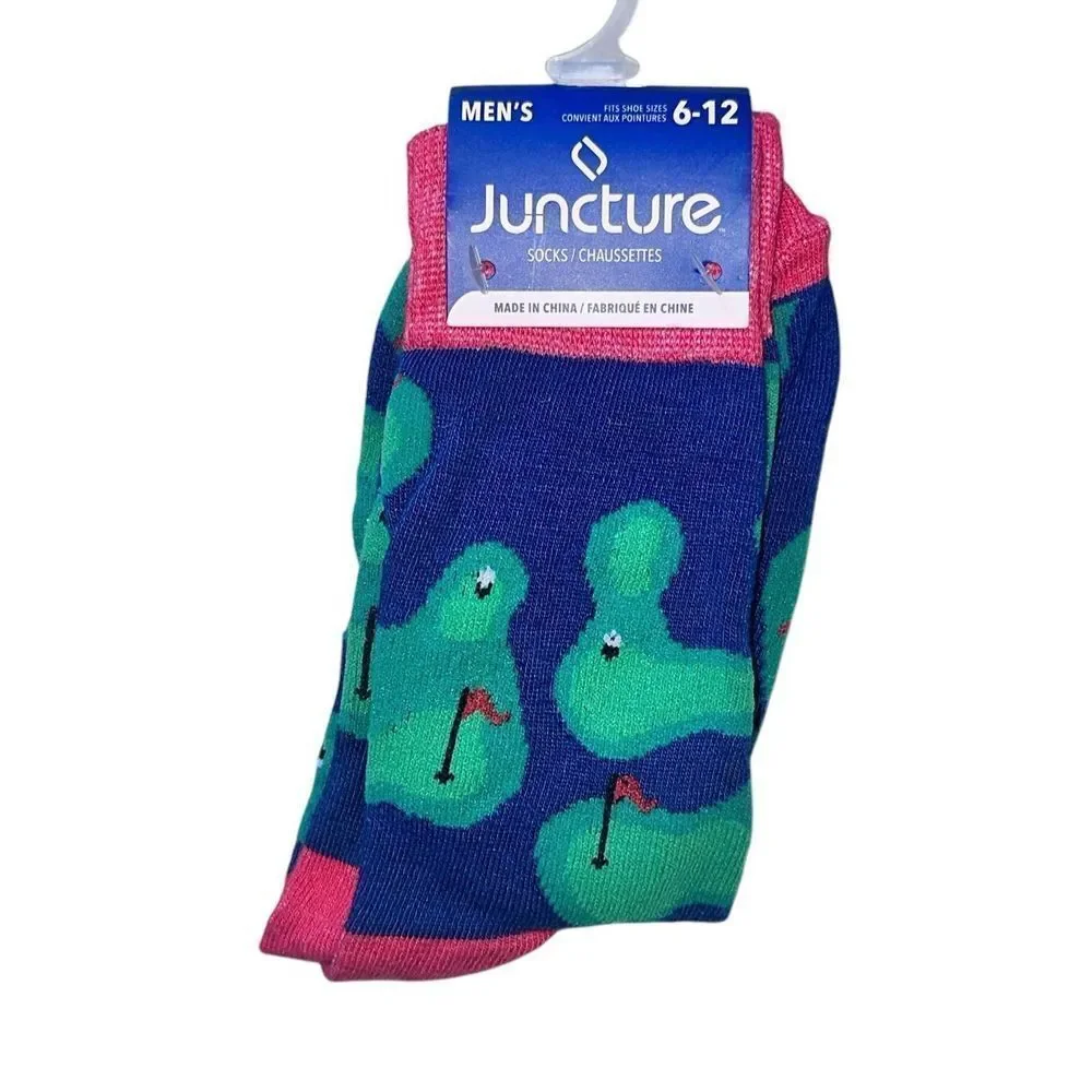 NEW‎ WITH TAGS Men's Novelty Golf Socks - size 6-12 Juncture Brand New Blue New